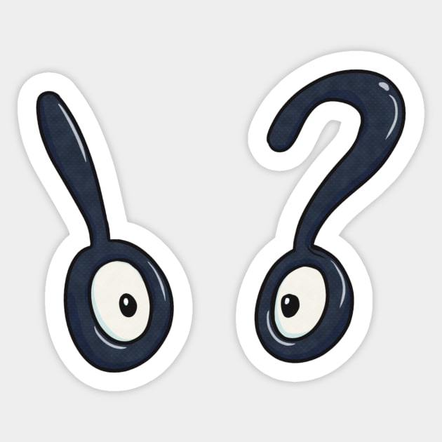 Unown!? Sticker by thecamobot